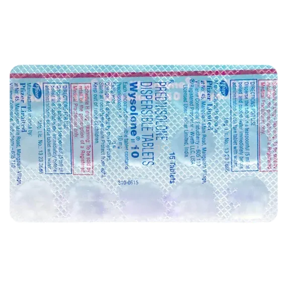 wysolone 10mg dt tablet 15's